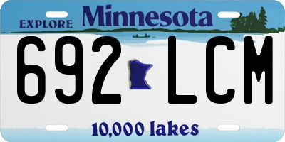 MN license plate 692LCM