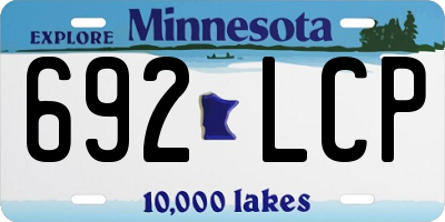 MN license plate 692LCP