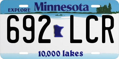 MN license plate 692LCR