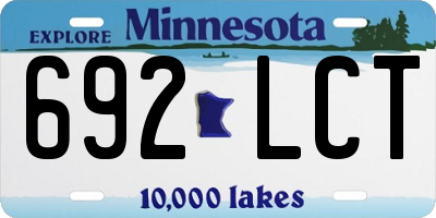 MN license plate 692LCT