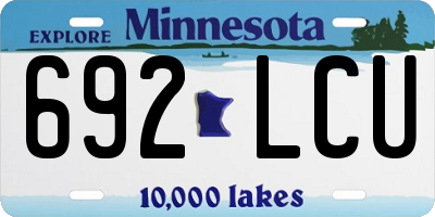 MN license plate 692LCU