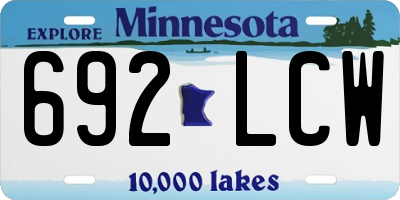 MN license plate 692LCW