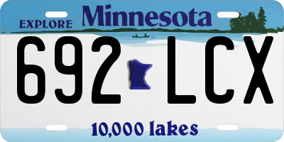 MN license plate 692LCX