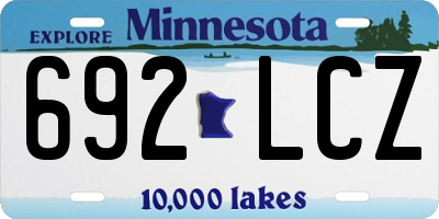 MN license plate 692LCZ