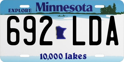MN license plate 692LDA