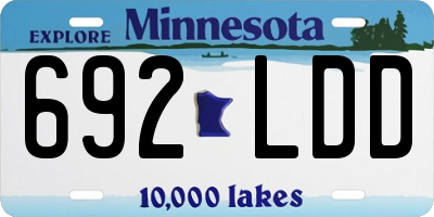 MN license plate 692LDD