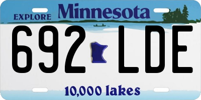 MN license plate 692LDE