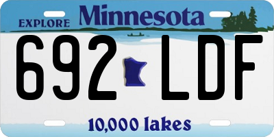 MN license plate 692LDF