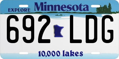 MN license plate 692LDG