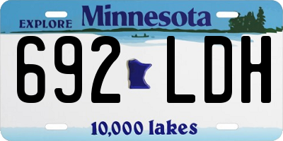 MN license plate 692LDH