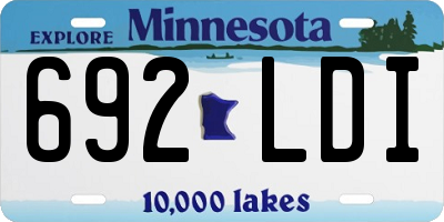 MN license plate 692LDI