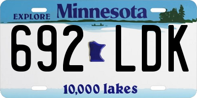 MN license plate 692LDK