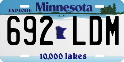 MN license plate 692LDM