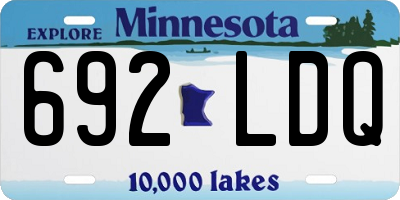 MN license plate 692LDQ