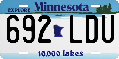 MN license plate 692LDU