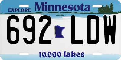 MN license plate 692LDW