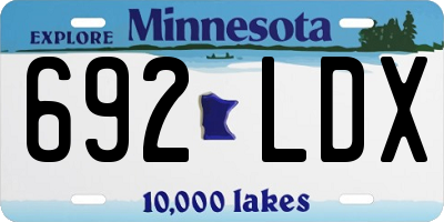 MN license plate 692LDX