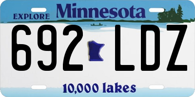 MN license plate 692LDZ