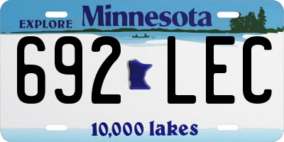 MN license plate 692LEC