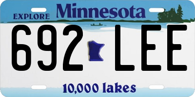 MN license plate 692LEE