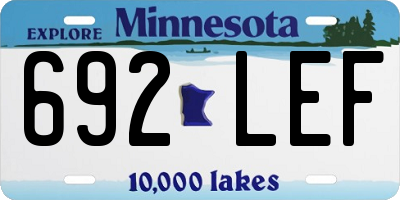 MN license plate 692LEF