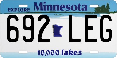 MN license plate 692LEG