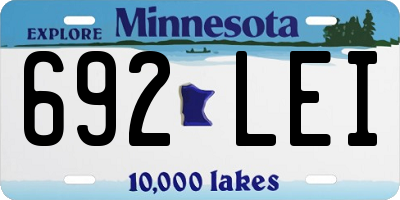 MN license plate 692LEI