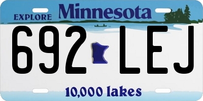 MN license plate 692LEJ