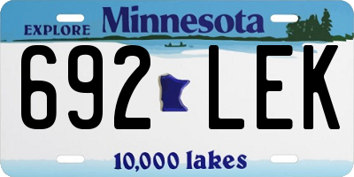 MN license plate 692LEK