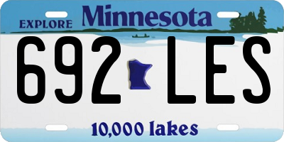 MN license plate 692LES