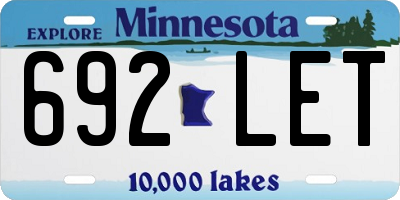 MN license plate 692LET
