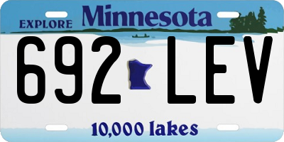 MN license plate 692LEV