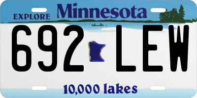 MN license plate 692LEW