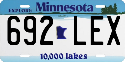 MN license plate 692LEX