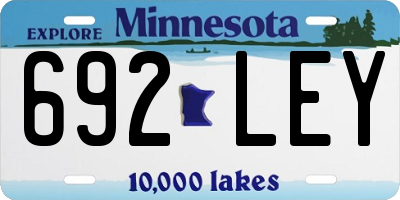 MN license plate 692LEY