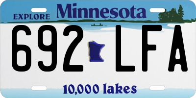 MN license plate 692LFA