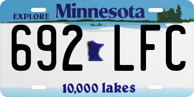 MN license plate 692LFC