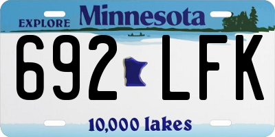 MN license plate 692LFK