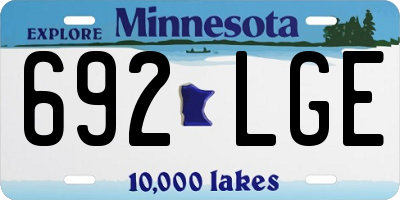 MN license plate 692LGE