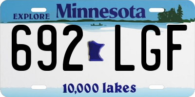 MN license plate 692LGF