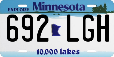 MN license plate 692LGH