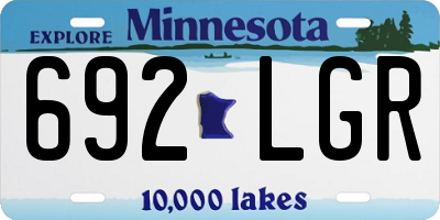 MN license plate 692LGR