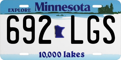MN license plate 692LGS