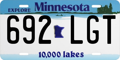 MN license plate 692LGT