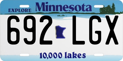MN license plate 692LGX