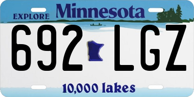 MN license plate 692LGZ