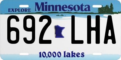 MN license plate 692LHA