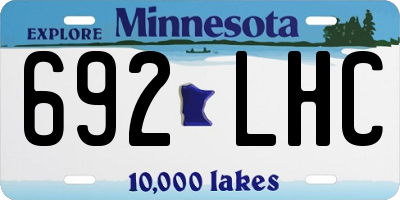 MN license plate 692LHC