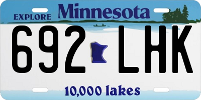 MN license plate 692LHK
