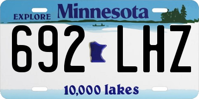 MN license plate 692LHZ